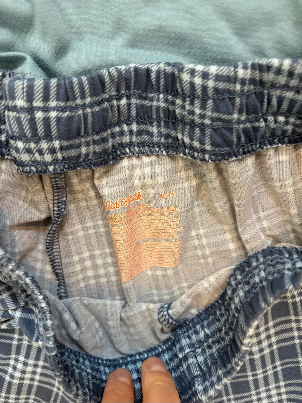 Cat & Jack Blue Short Sleeve Tee and Blue Plaid Pajama Set